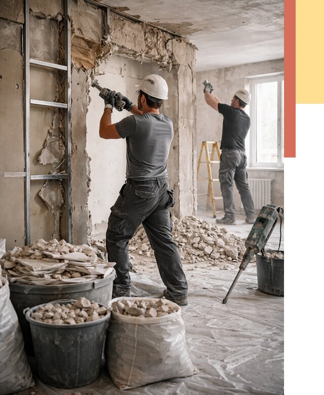 Демонтажные работы в Северодвинске от 2733 руб. — услуги и цена под ключ | ОТДЕЛОЧНИК-Свр