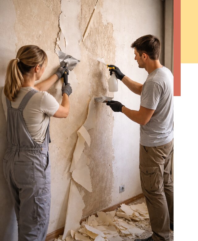 Снятие старых обоев в Северодвинске от 5314 руб. под ключ недорого | ОТДЕЛОЧНИК-Свр