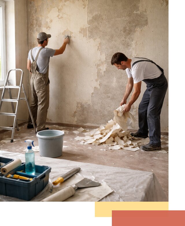 Снятие старых обоев в Северодвинске быстро и качественно