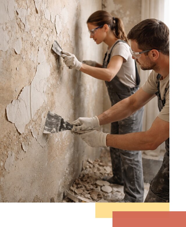 Снятие старой шпаклевки и подготовка поверхностей в Северодвинске