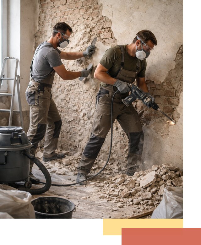 Демонтаж штукатурки со стен в Северодвинске быстро и аккуратно