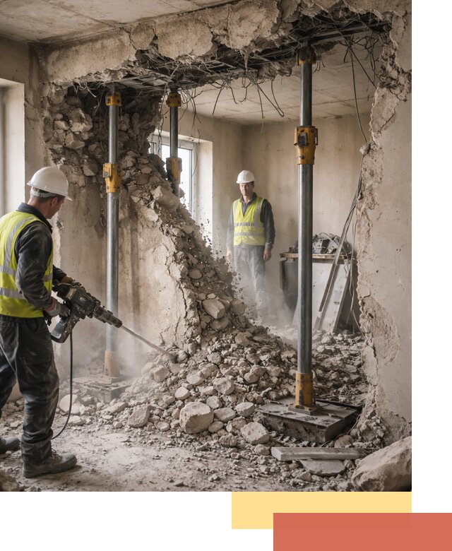 Снос несущих стен в Северодвинске с гарантией безопасности и качества