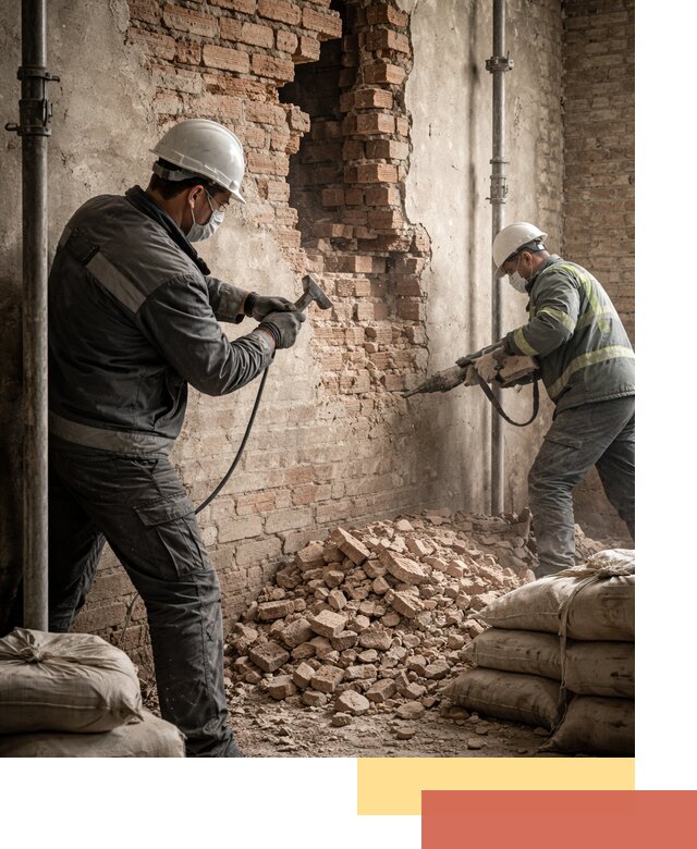 Демонтаж кирпичных стен в Северодвинске быстро и безопасно