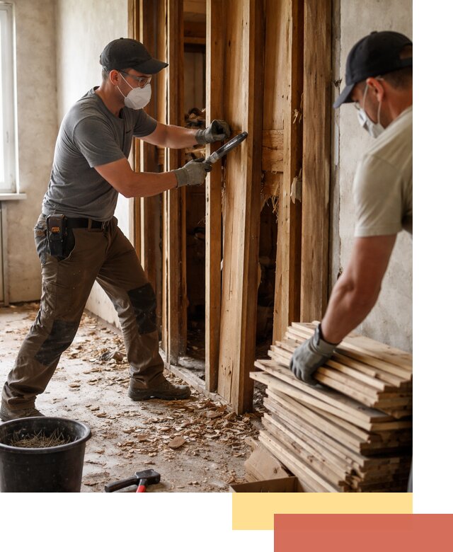 Демонтаж деревянных перегородок в Северодвинске быстро и аккуратно