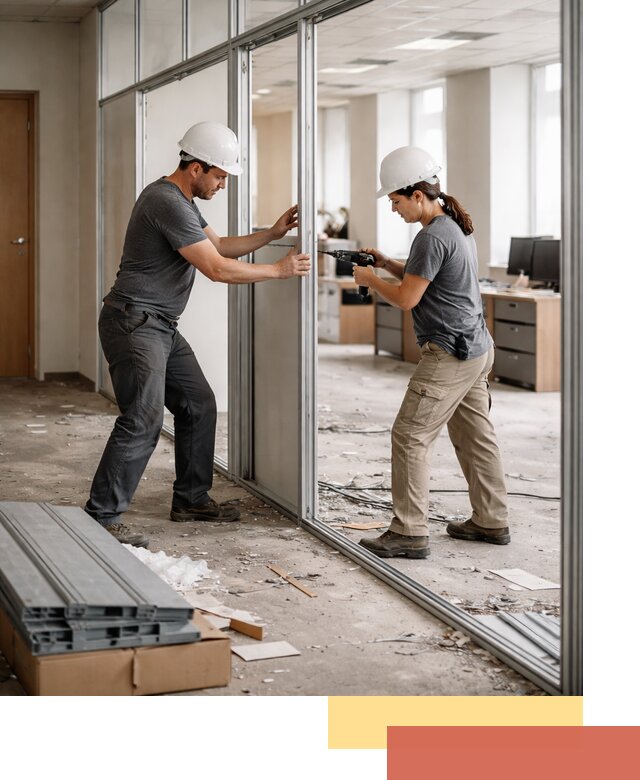 Демонтаж алюминиевых перегородок в Северодвинске быстро и аккуратно