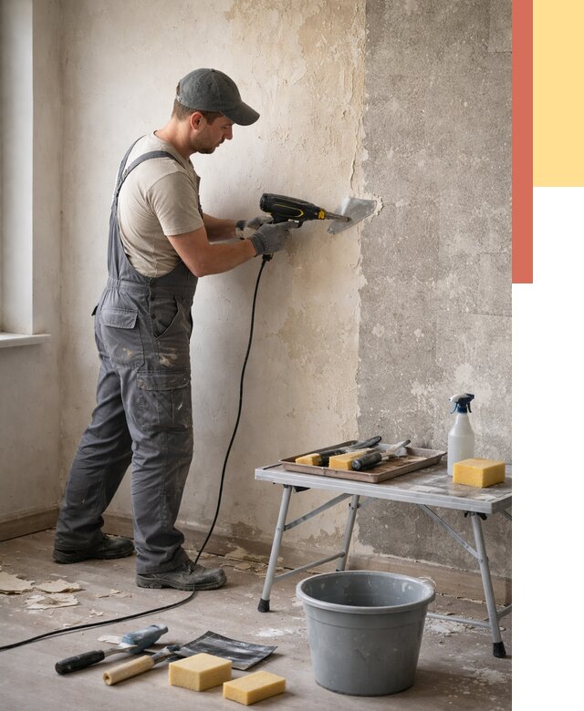 Очистка стен от клея в Северодвинске от 1872 руб. — снятие и удаление клея со стен | ОТДЕЛОЧНИК-Свр