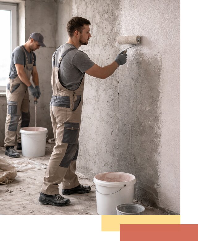 Нанесение бетоноконтакта на стены в Северодвинске для последующей отделки