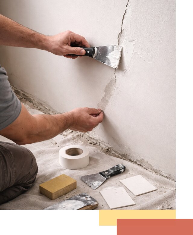 Заделка трещин и сколов в стенах и потолках в Северодвинске