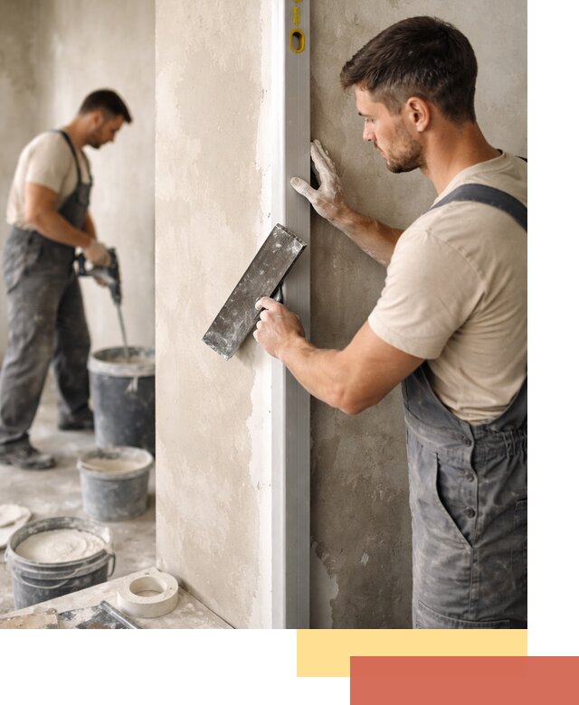 Выведение углов стен в Северодвинске: монтаж и оштукатуривание