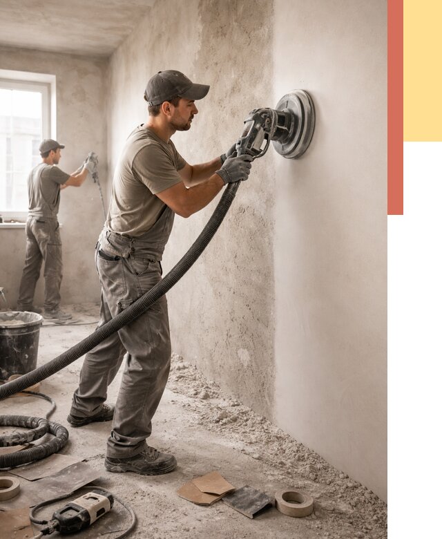 Шлифовка стен в Северодвинске от 1215 руб/м2 — быстро и недорого | ОТДЕЛОЧНИК-Свр