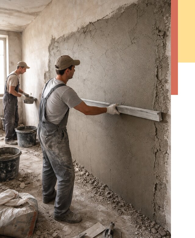 Цементная штукатурка стен в Северодвинске от 4554 руб/м2 — быстро и недорого | ОТДЕЛОЧНИК-Свр