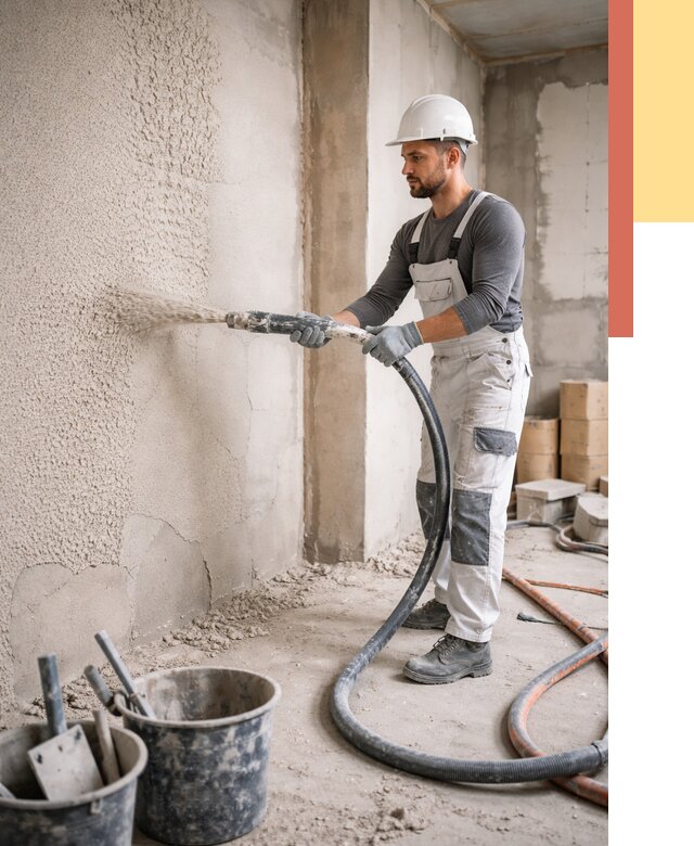 Машинная штукатурка стен в Северодвинске под ключ от 6579 руб./м2 | ОТДЕЛОЧНИК-Свр