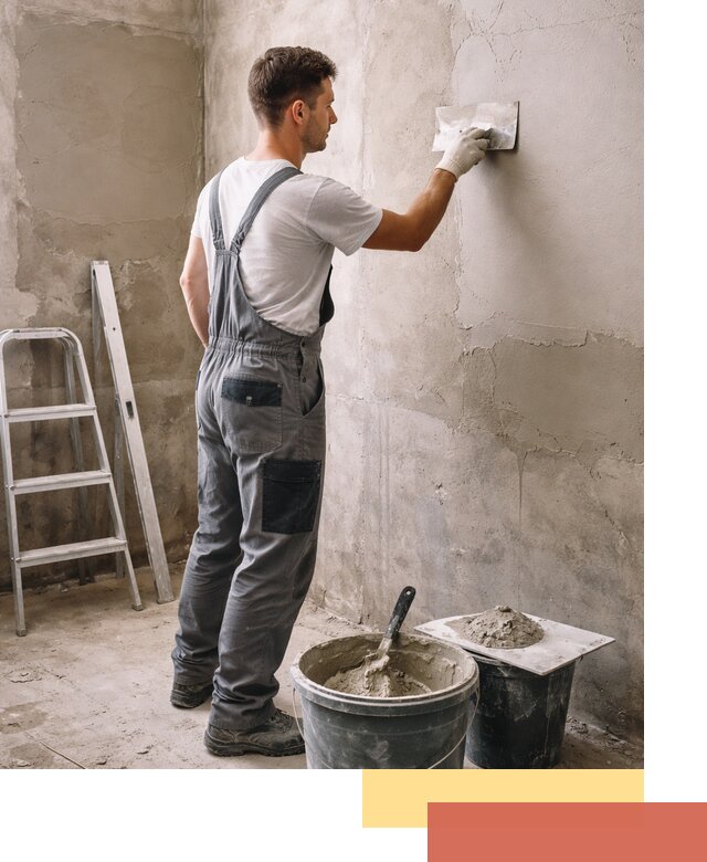 Штукатурка стен в ванной под ключ в Северодвинске