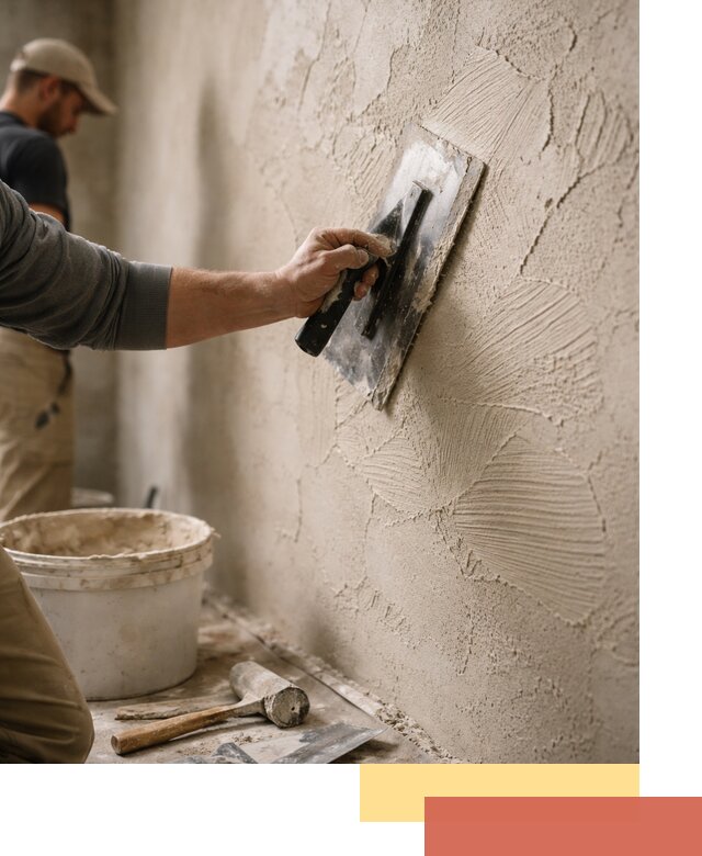 Фактурная штукатурка стен в Северодвинске — монтаж, отделка, реставрация