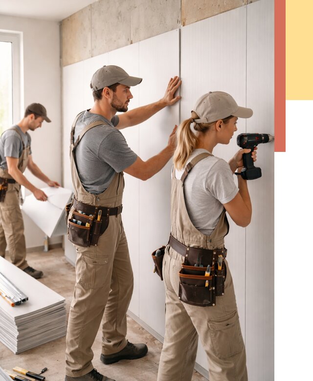 Монтаж ПВХ панелей на стены в Северодвинске от 455 руб/м2 — быстро и недорого | ОТДЕЛОЧНИК-Свр