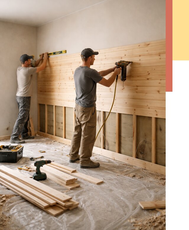 Монтаж деревянной вагонки на стены в Северодвинске от 7591 руб. | Услуги монтажа вагонки | ОТДЕЛОЧНИК-Свр