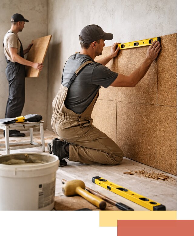 Монтаж пробковых панелей на стены в Северодвинске быстро и качественно