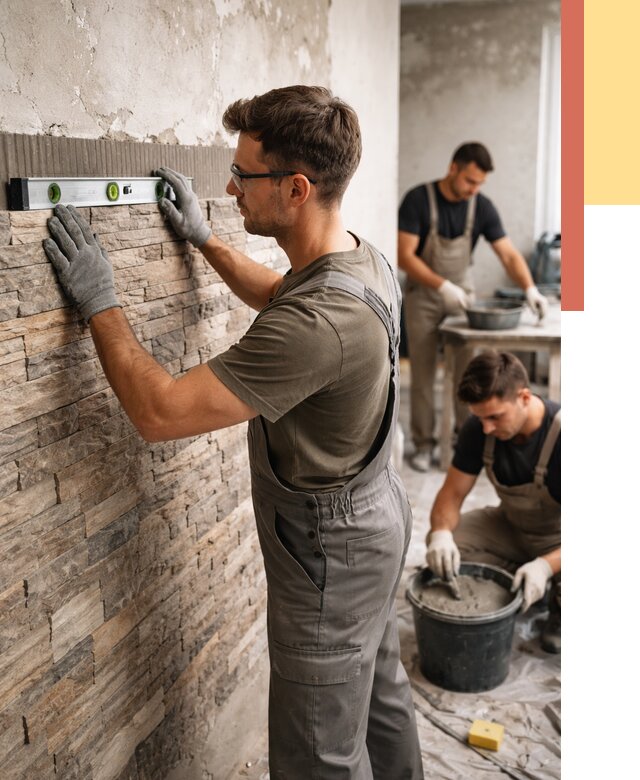 Монтаж искусственного камня в Северодвинске от 4554 руб. под ключ | ОТДЕЛОЧНИК-Свр