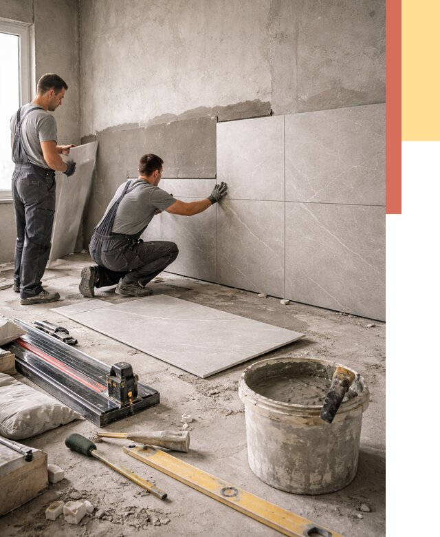 Облицовка стен керамогранитом в Северодвинске от 4251 руб./м² — услуги под ключ | ОТДЕЛОЧНИК-Свр