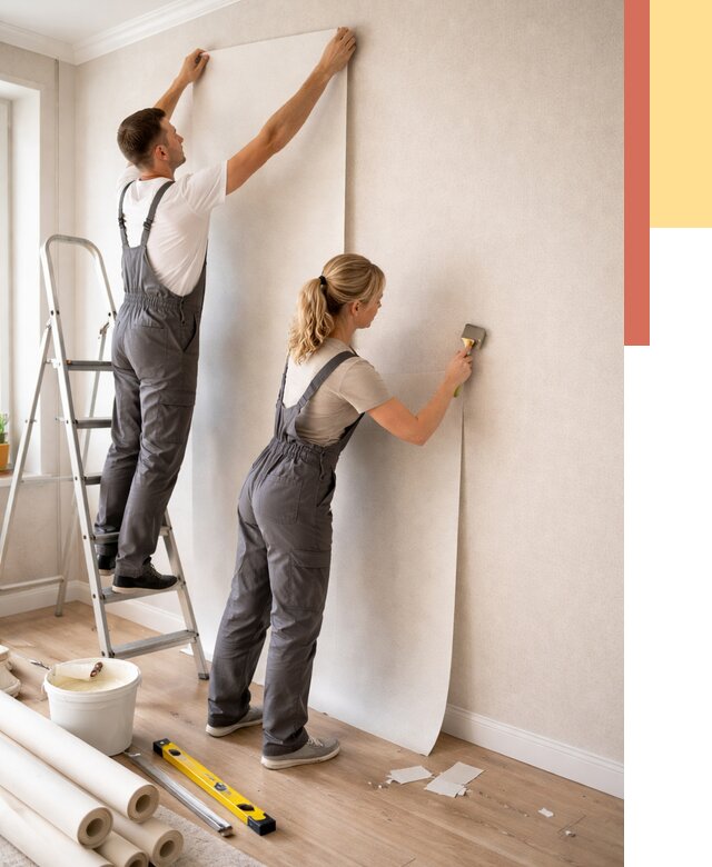 Поклейка флизелиновых обоев в Северодвинске от 6073 руб. | Быстро и недорого — ОТДЕЛОЧНИК-Свр