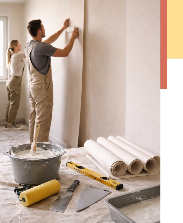 Поклейка бумажных обоев в Северодвинске от 5567 руб./м2 — быстро и недорого | ОТДЕЛОЧНИК-Свр