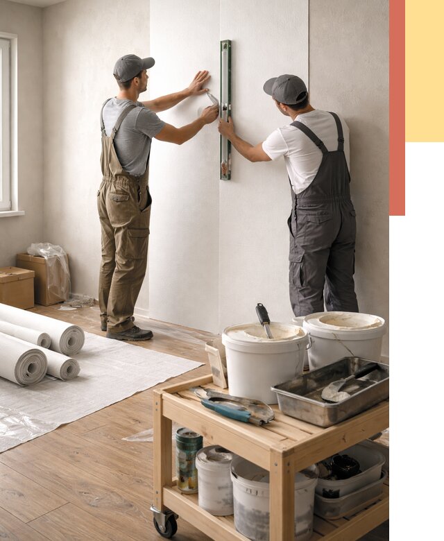 Поклейка стеклообоев в Северодвинске от 6579 руб. за м2 — быстро и недорого | ОТДЕЛОЧНИК-Свр