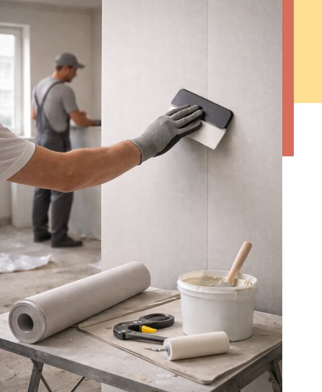 Поклейка обоев под покраску в Северодвинске от 3542 руб. за м2 | ОТДЕЛОЧНИК-Свр