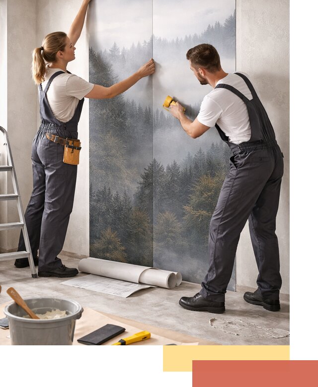 Поклейка фотообоев профессионально в Северодвинске под ключ