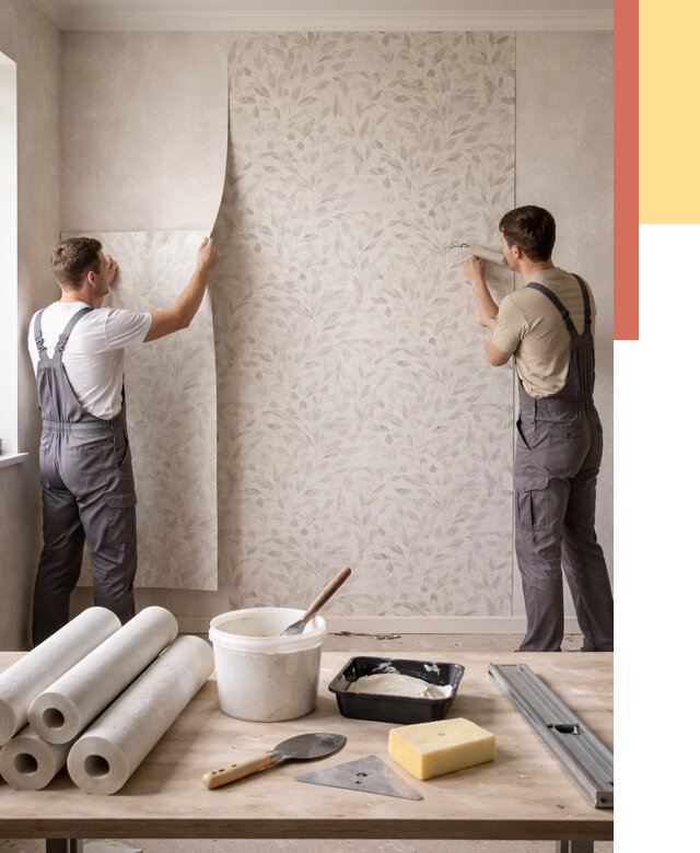 Поклейка обоев с подбором рисунка в Северодвинске от 3542 руб. | ОТДЕЛОЧНИК-Свр - быстро и недорого