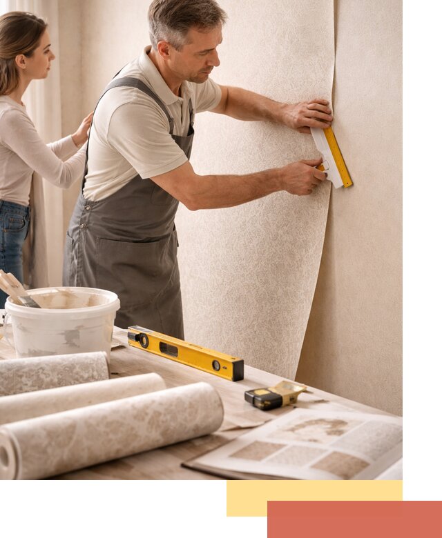 Поклейка обоев с подбором рисунка в Северодвинске