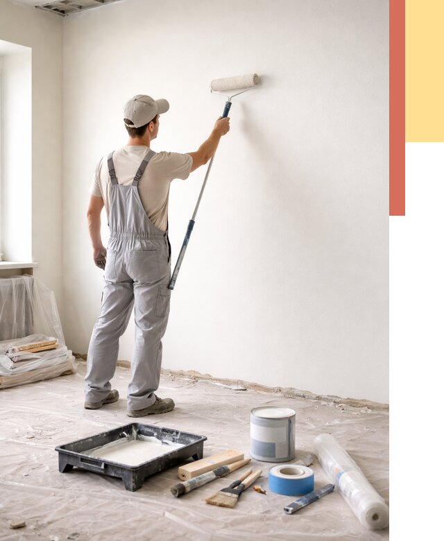 Покраска стен водоэмульсионной краской в Северодвинске от 455 руб. за м² | ОТДЕЛОЧНИК-Свр