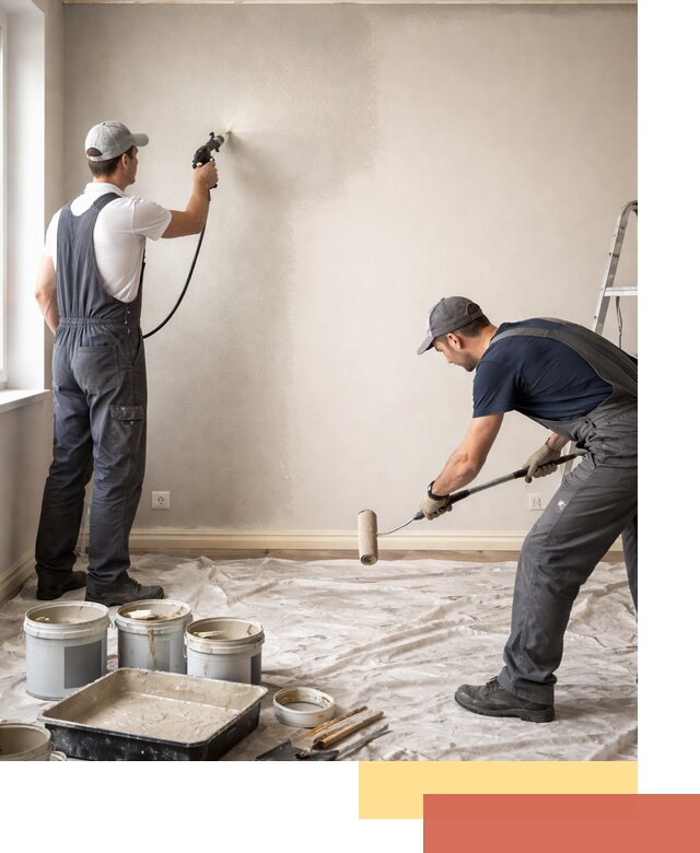 Покраска стен моющейся краской и защита поверхностей в Северодвинске