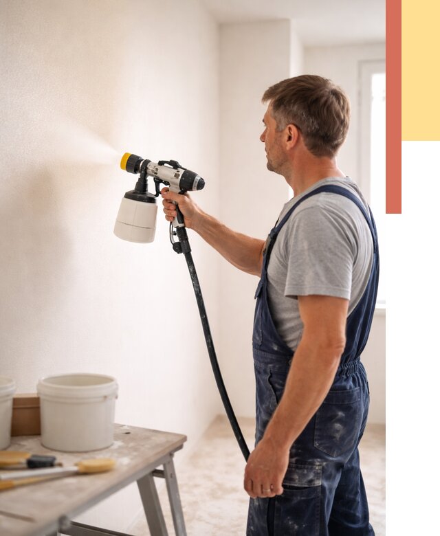 Покраска стен краскопультом в Северодвинске от 7591 руб. — механизированная покраска | ОТДЕЛОЧНИК-Свр