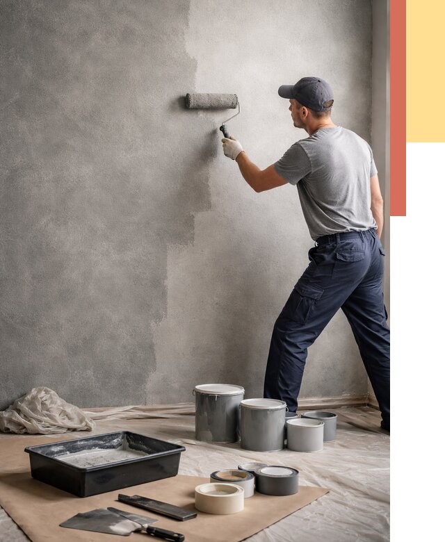 Покраска стен под бетон в Северодвинске от 658 руб. за м2 — быстро и недорого | ОТДЕЛОЧНИК-Свр