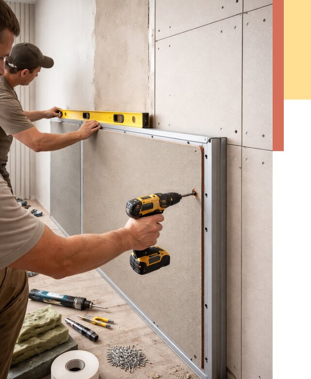 Шумоизоляция стен панелями ЗИПС в Северодвинске от 2227 руб./м² под ключ | ОТДЕЛОЧНИК-Свр