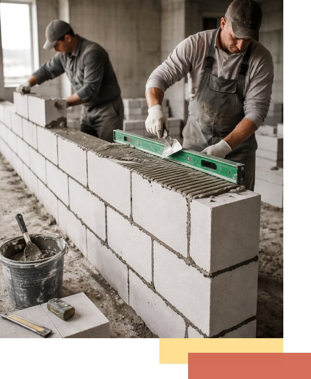 Кладка перегородок из газобетона в Северодвинске быстро и качественно