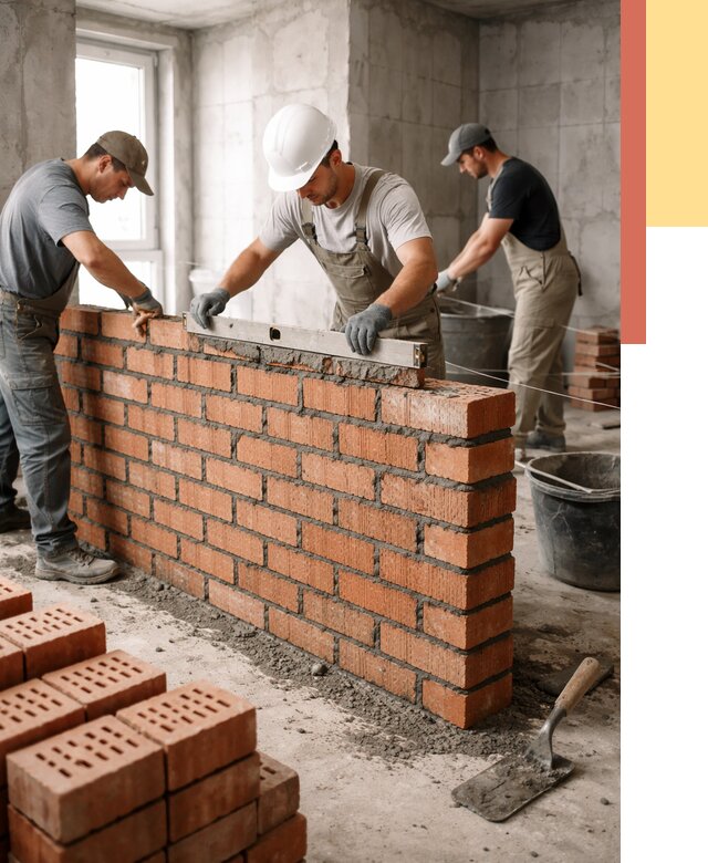 Кладка перегородок из кирпича в Северодвинске от 3542 руб. за м² | ОТДЕЛОЧНИК-Свр