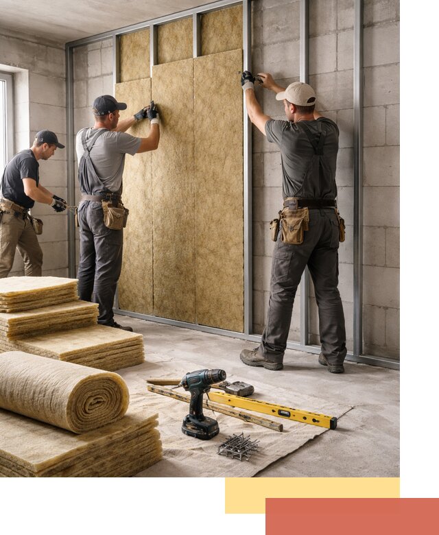 Шумоизоляция перегородок из блоков в Северодвинске — монтаж и защита шумоизоляцией