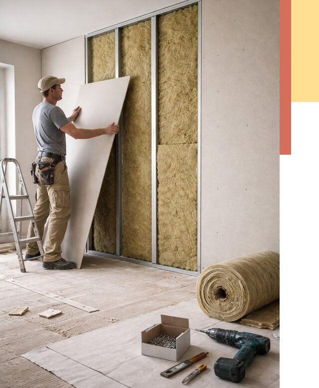 Перегородка из гипсокартона с шумоизоляцией в Северодвинске от 3158 руб. | ОТДЕЛОЧНИК-Свр