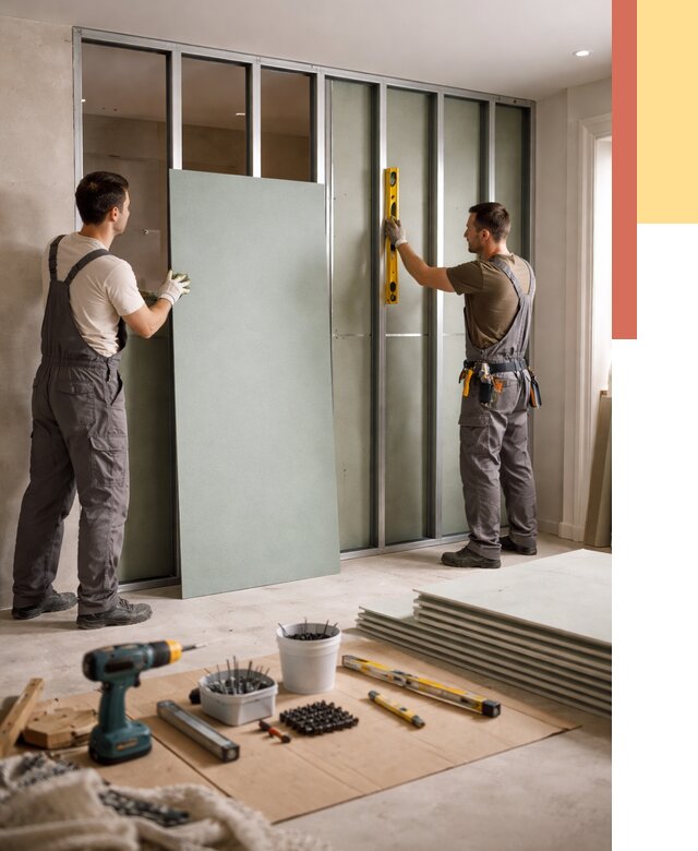 Перегородка из влагостойкого гипсокартона в Северодвинске от 4858 руб. — монтаж под ключ | ОТДЕЛОЧНИК-Свр