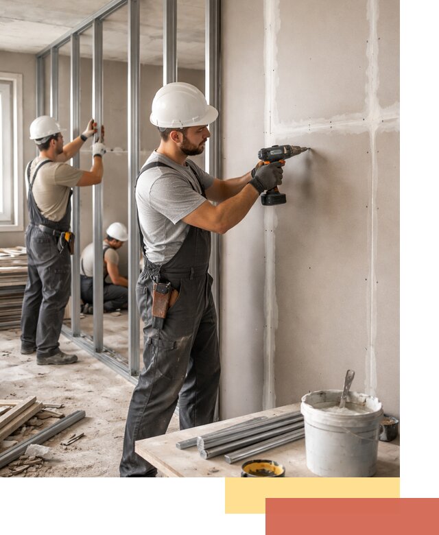 Перегородки из огнестойкого гипсокартона в Северодвинске под ключ