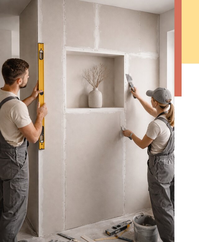 Перегородка из гипсокартона с нишей в Северодвинске от 3289 руб. под ключ | ОТДЕЛОЧНИК-Свр