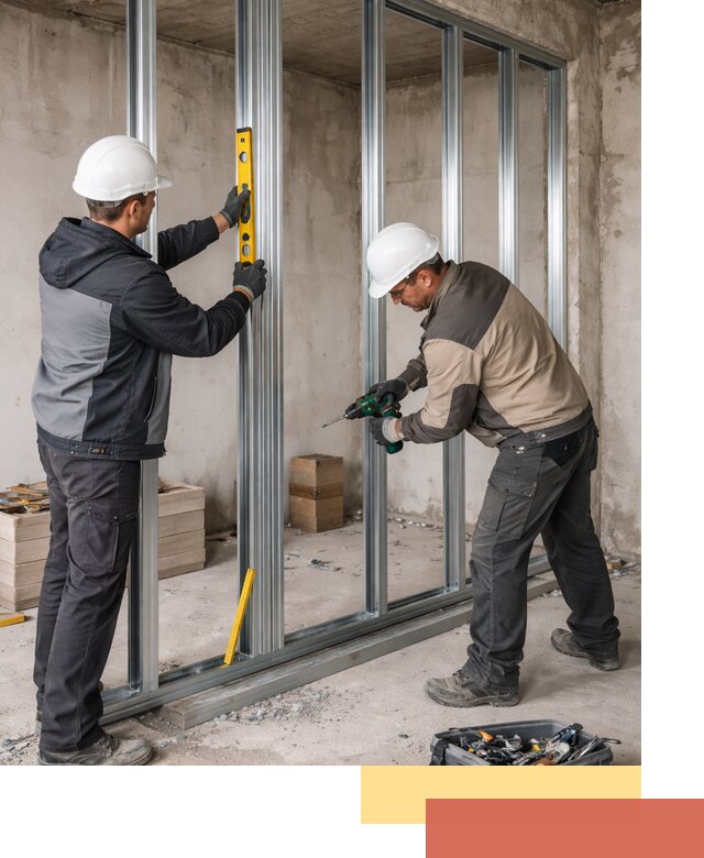 Монтаж каркаса перегородки из профиля в Северодвинске