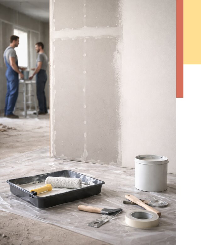 Покраска перегородок из гипсокартона в Северодвинске от 4554 руб. под ключ | ОТДЕЛОЧНИК-Свр