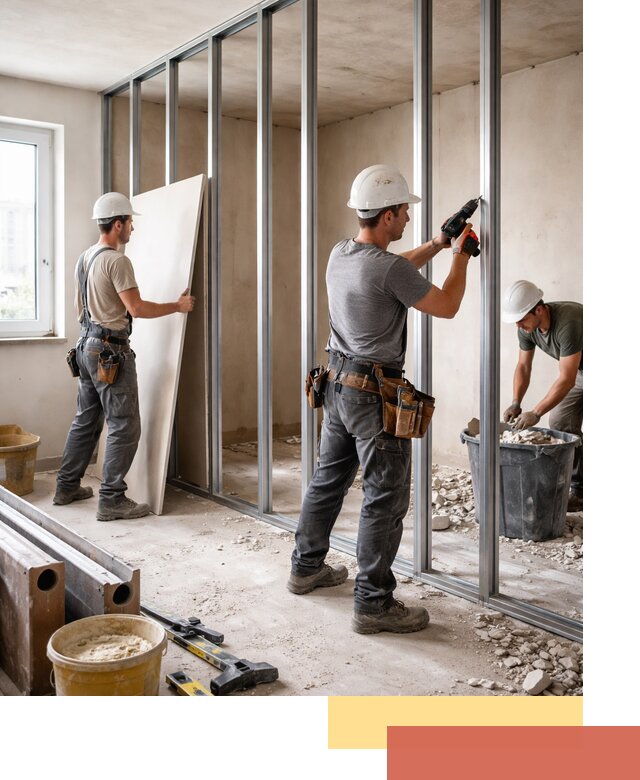 Перенос гипсокартонной перегородки в Северодвинске профессионально и быстро