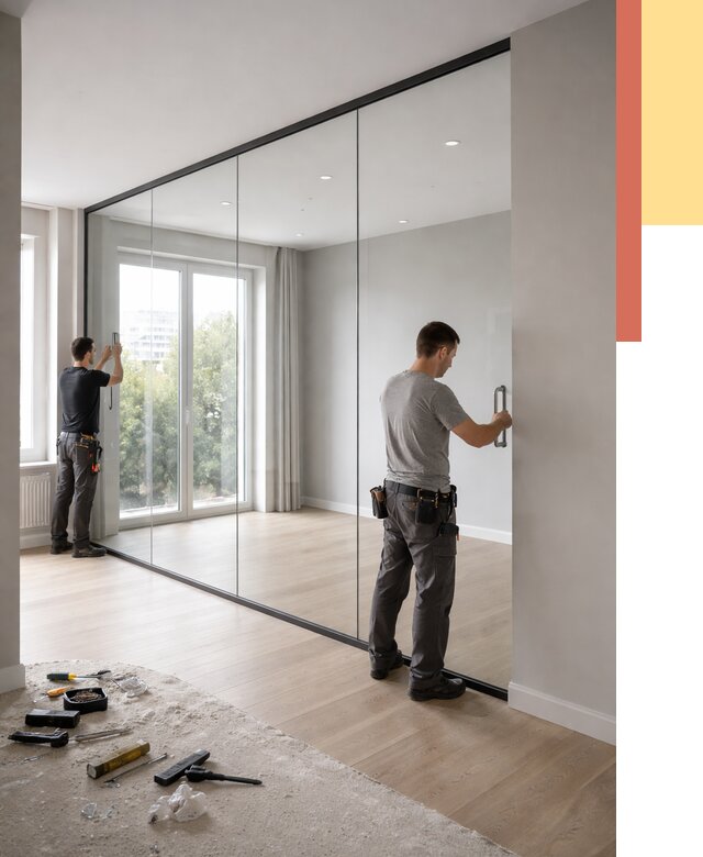 Изготовление стеклянных перегородок в Северодвинске от 12499 руб. под ключ | ОТДЕЛОЧНИК-Свр