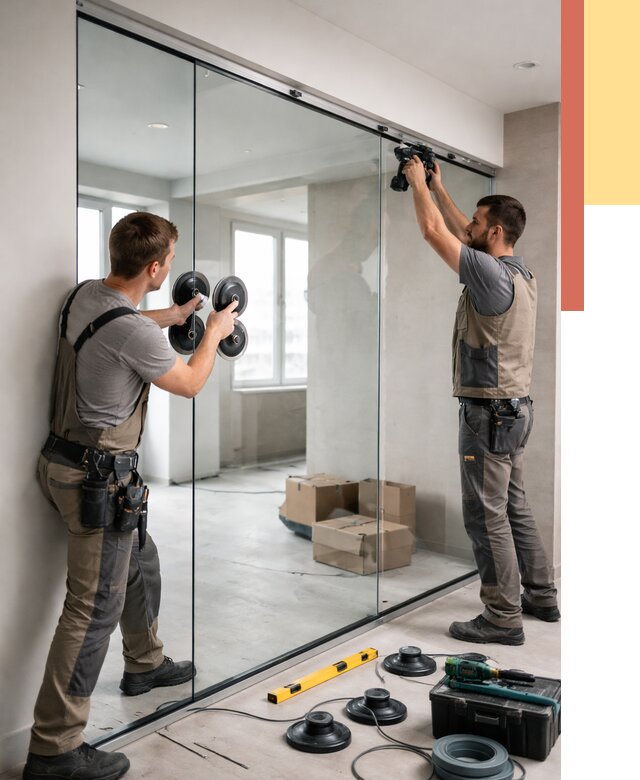 Монтаж стеклянных перегородок в Северодвинске от 6579 руб. | ОТДЕЛОЧНИК-Свр