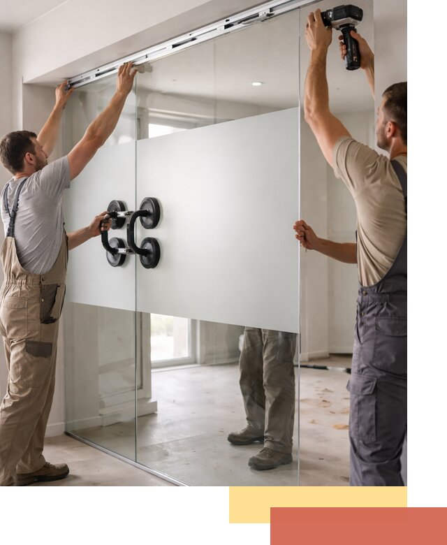 Матовые стеклянные перегородки под ключ в Северодвинске