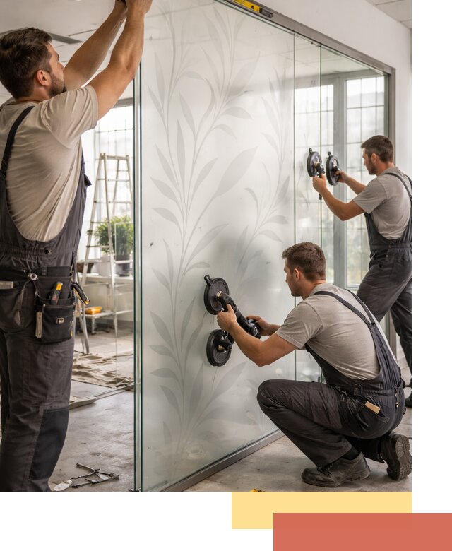 Стеклянные перегородки с рисунком на заказ в Северодвинске