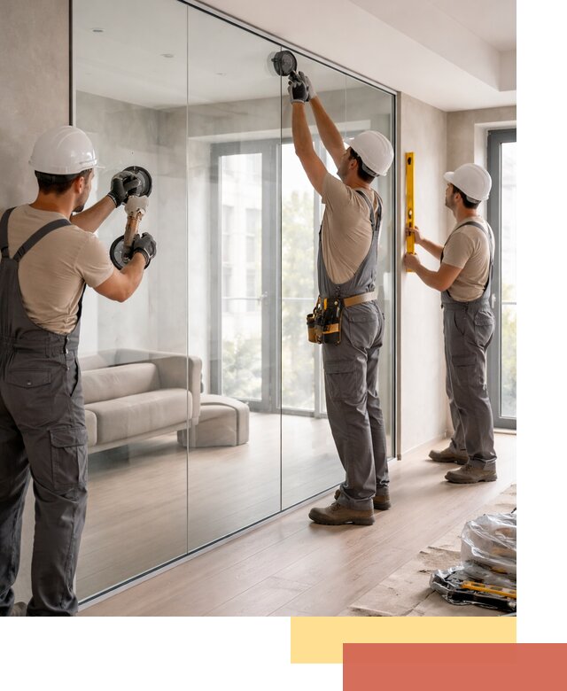 Перегородки из закаленного стекла в Северодвинске для офисов и квартир